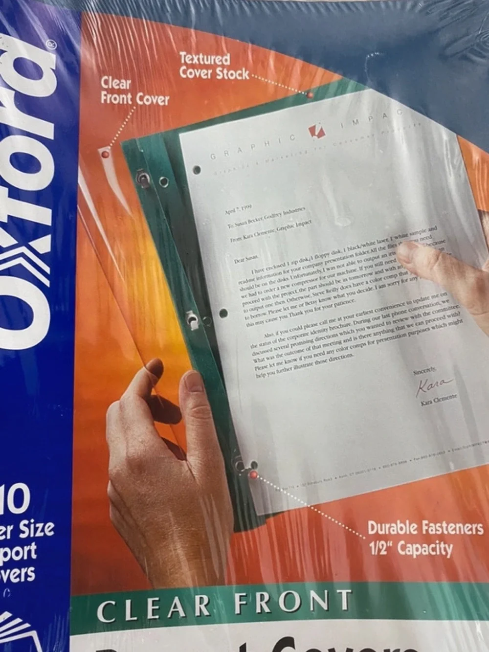 🆕 10-Pack Oxford Clear Front Report Covers Blue